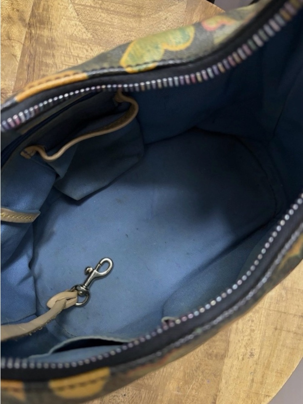 Heart-Print Canvas Hobo Bag in Multicolor - Picture 3 of 3